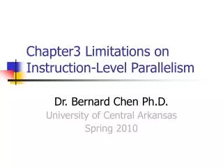 Chapter3 Limitations on Instruction-Level Parallelism