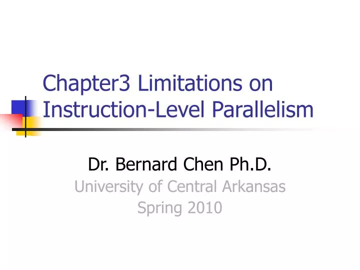 chapter3 limitations on instruction level parallelism