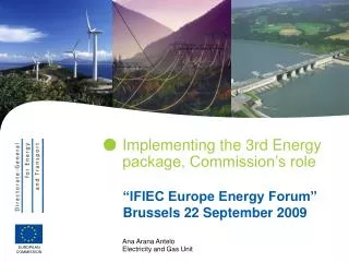 Implementing the 3rd Energy package, Commission’s role