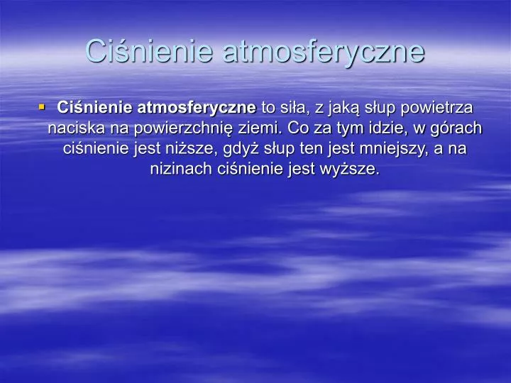 ci nienie atmosferyczne