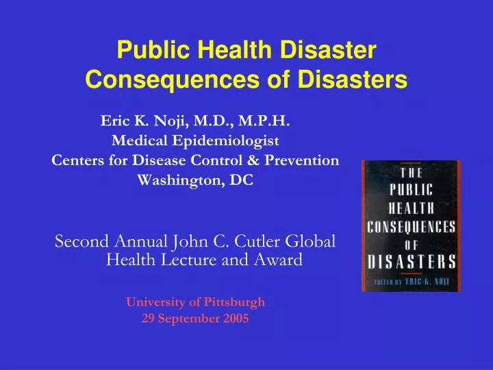 public health disaster consequences of disasters