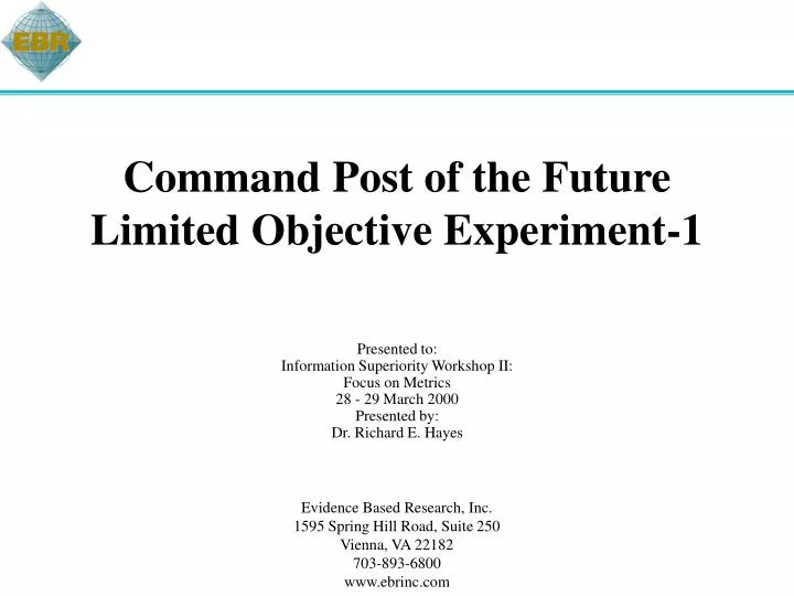 command post of the future limited objective experiment 1