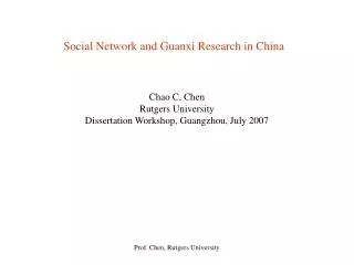 Social Network and Guanxi Research in China