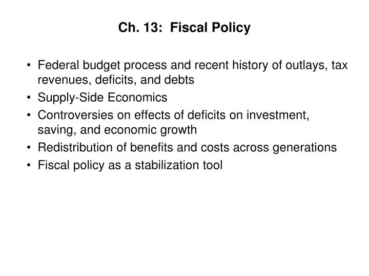 ch 13 fiscal policy