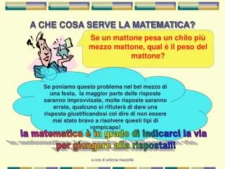 a che cosa serve la matematica