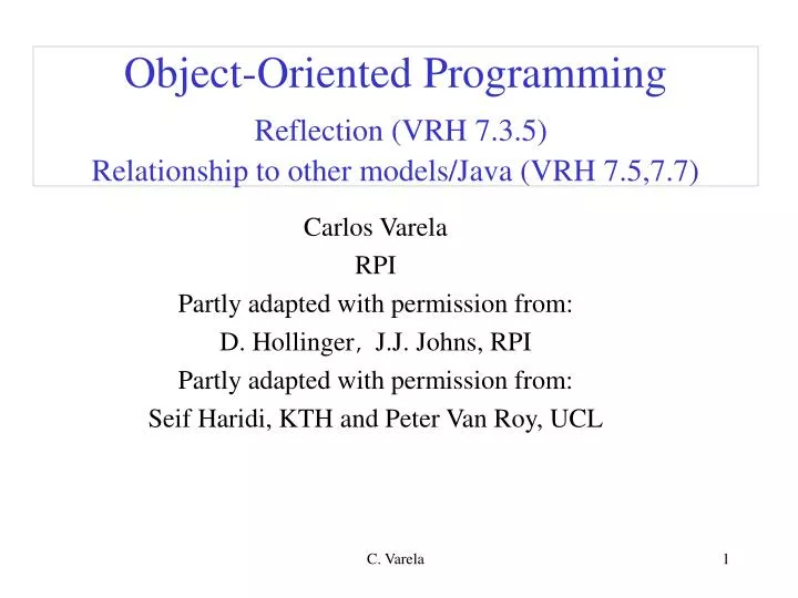 object oriented programming reflection vrh 7 3 5 relationship to other models java vrh 7 5 7 7