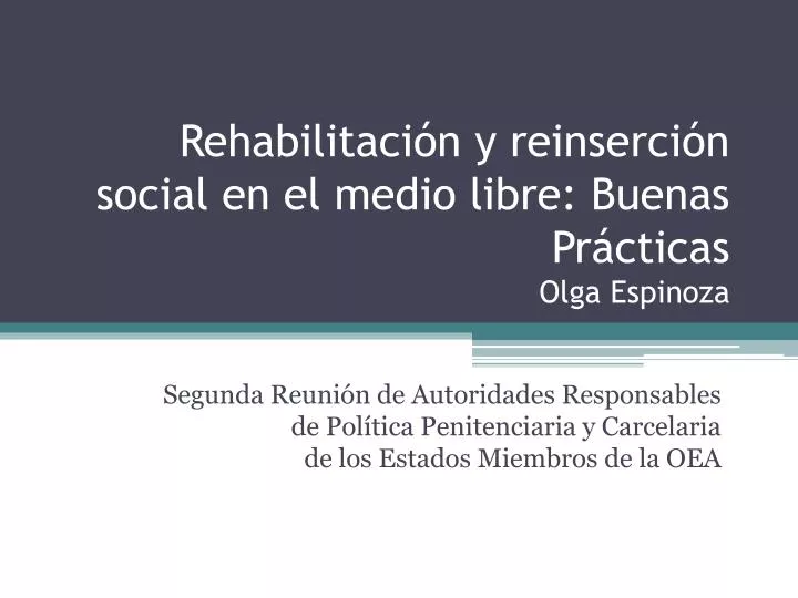 rehabilitaci n y reinserci n social en el medio libre buenas pr cticas olga espinoza