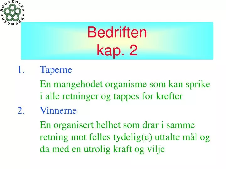 bedriften kap 2