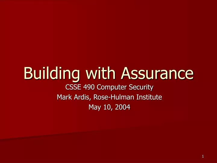building with assurance