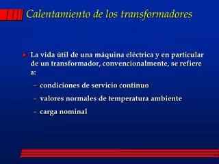 calentamiento de los transformadores