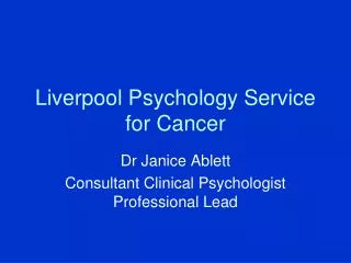 Liverpool Psychology Service for Cancer