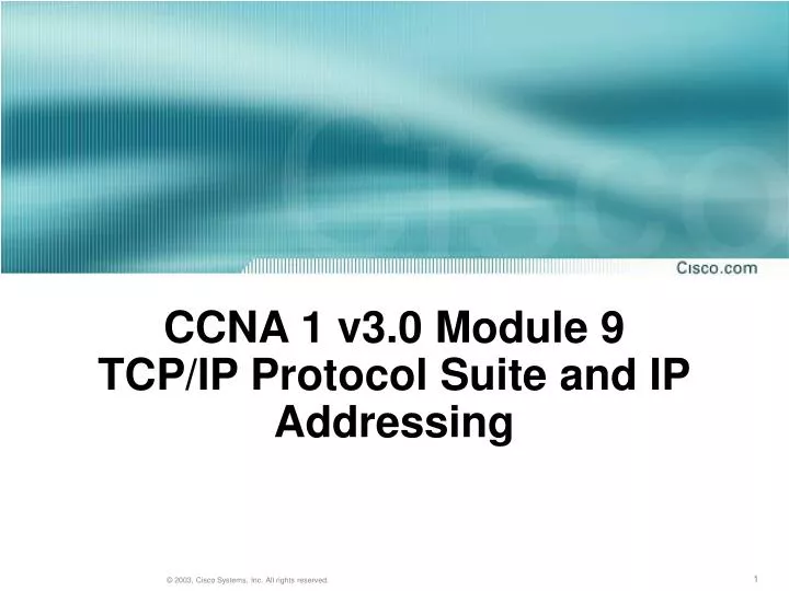 ccna 1 v3 0 module 9 tcp ip protocol suite and ip addressing