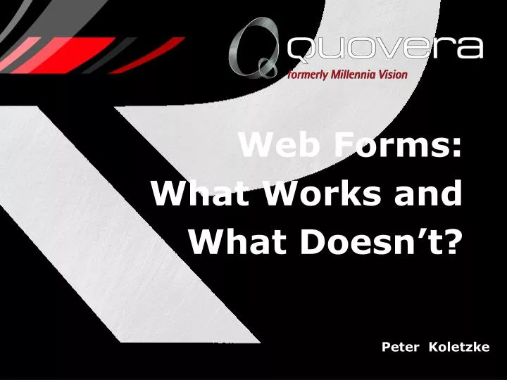 web forms what works and what doesn t
