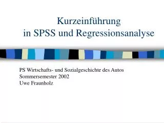 kurzeinf hrung in spss und regressionsanalyse
