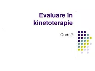 Evaluare în kinetoterapie