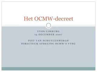 Het OCMW-decreet