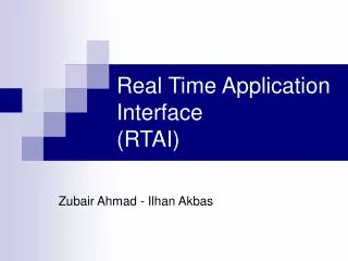 Real Time Application Interface (RTAI)