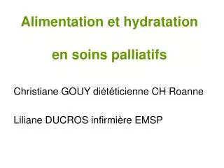 alimentation et hydratation en soins palliatifs