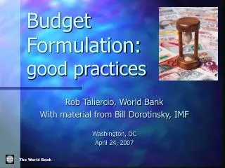 Budget Formulation: good practices