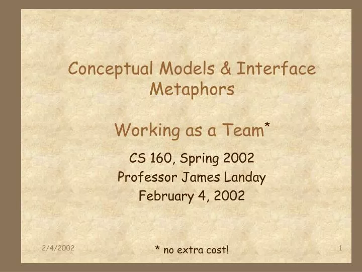 conceptual models interface metaphors working as a team