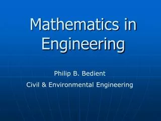 Mathematics in Engineering