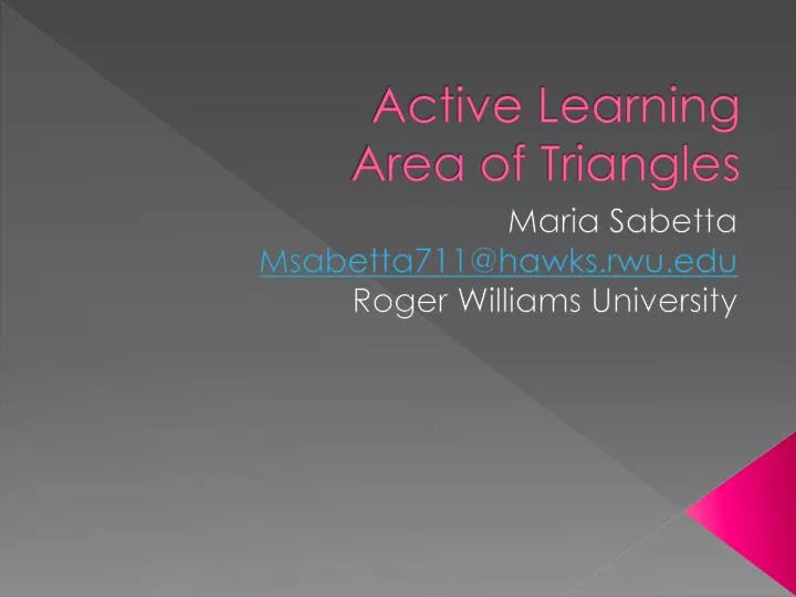 active learning area of triangles