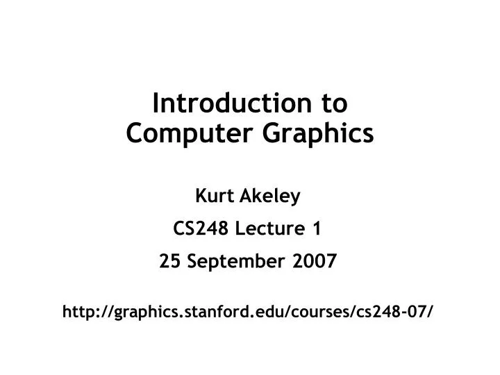 introduction to computer graphics