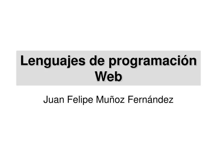 lenguajes de programaci n web