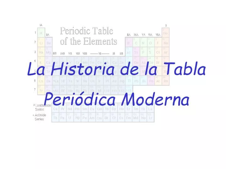 la historia de la tabla peri dica moderna