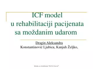 ICF model u rehabilitaciji pacijenata sa moždanim udarom