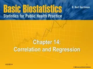 Chapter 14: Correlation and Regression