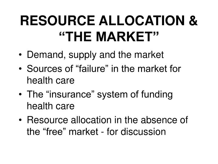 resource allocation the market