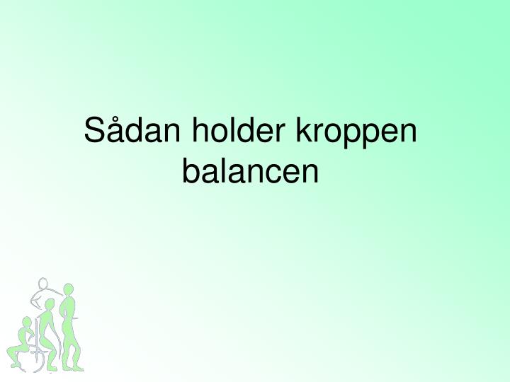 s dan holder kroppen balancen