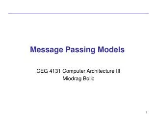Message Passing Models