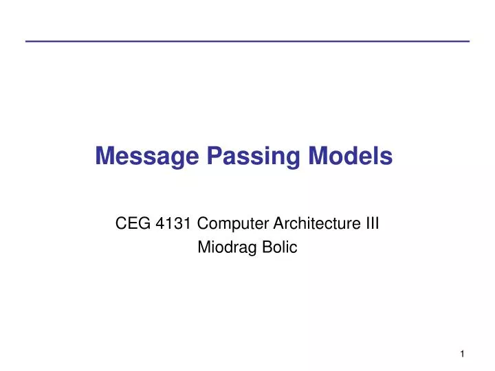 message passing models