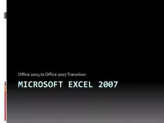 Microsoft Excel 2007