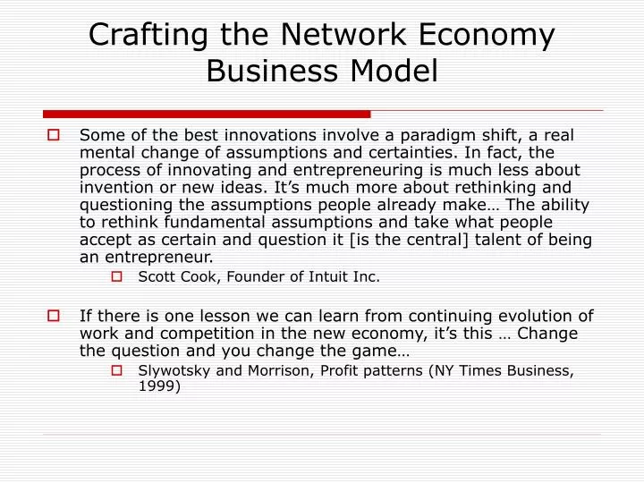 crafting the network economy business model
