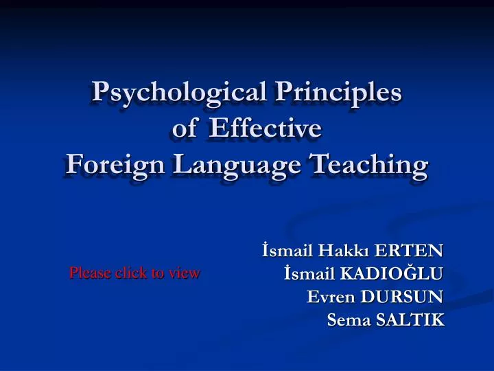 psychological principles of effective foreign language teaching