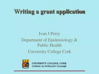 Writing a grant application 