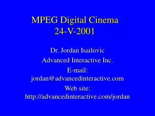 MPEG Digital Cinema 24-V-2001