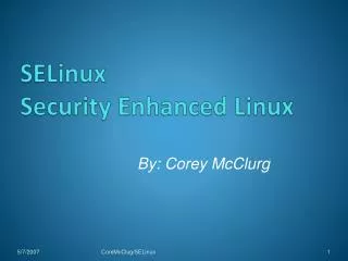 SELinux Security Enhanced Linux