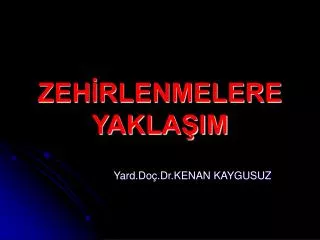 ZEHİRLENMELERE YAKLAŞIM