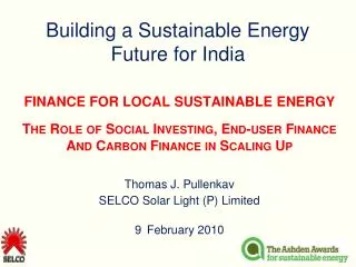 Building a Sustainable Energy Future for India