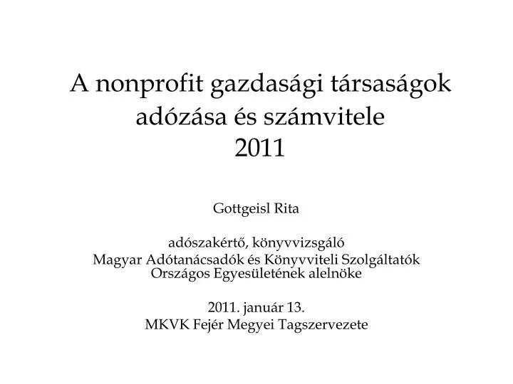 a nonprofit gazdas gi t rsas gok ad z sa s sz mvitele 2011