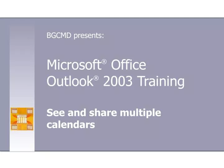 microsoft office outlook 2003 training