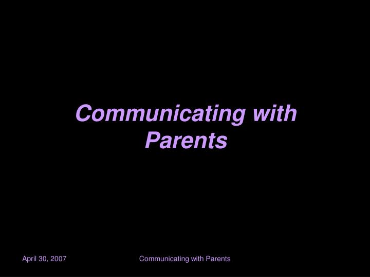 communicating with parents