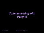 Communicating with Parents - slide 1