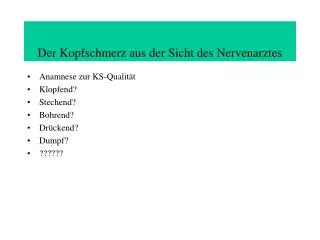 der kopfschmerz aus der sicht des nervenarztes
