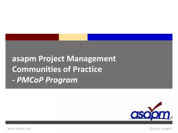 asapm project management communities of practice pmcop program
