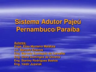 Sistema Adutor Pajeú Pernambuco/Paraíba